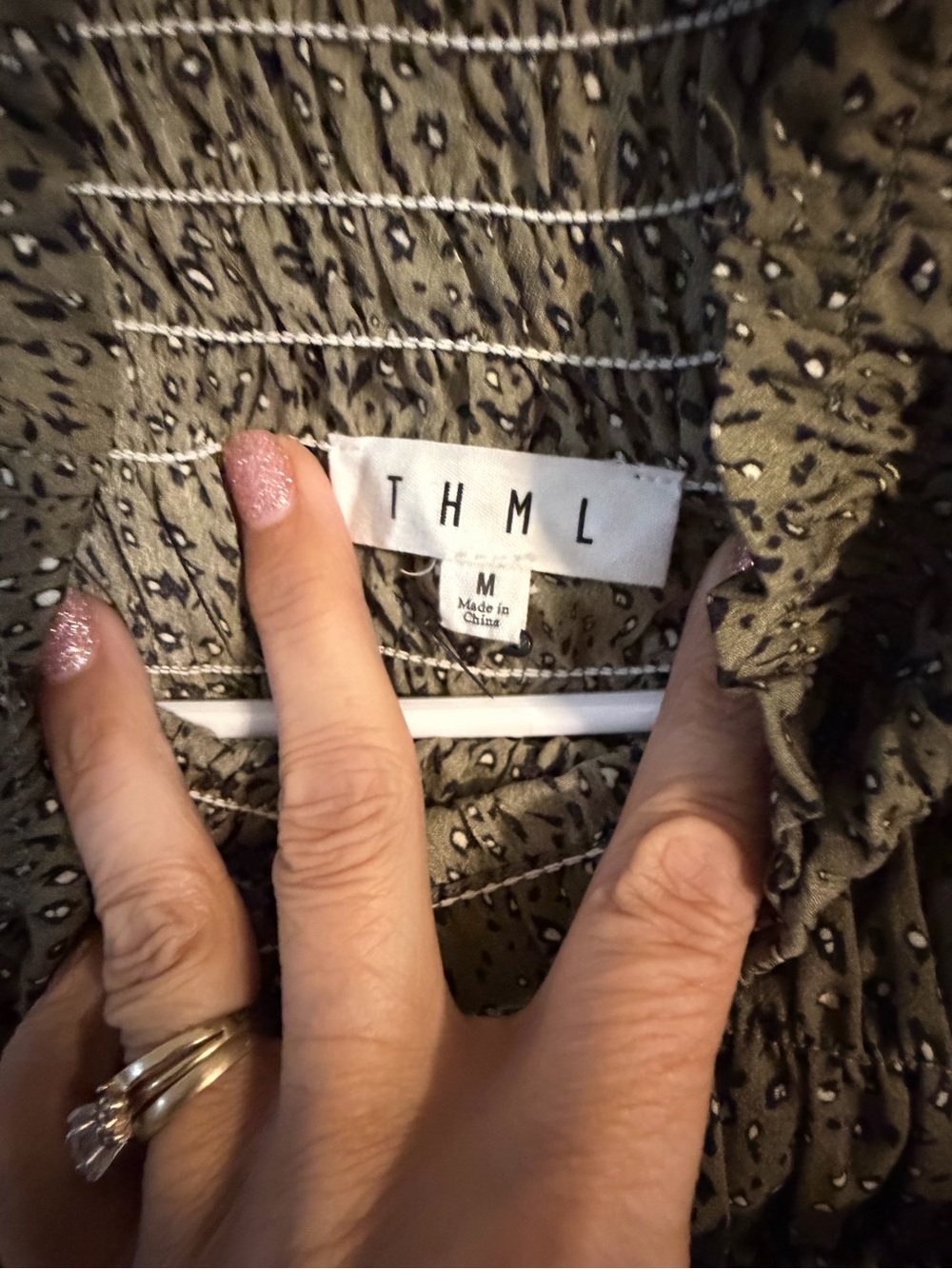 THML Smocked Neck Animal Print MIDI Dress - Picture 4 of 4